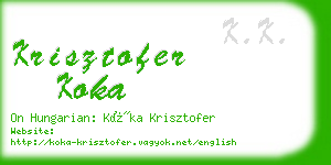 krisztofer koka business card